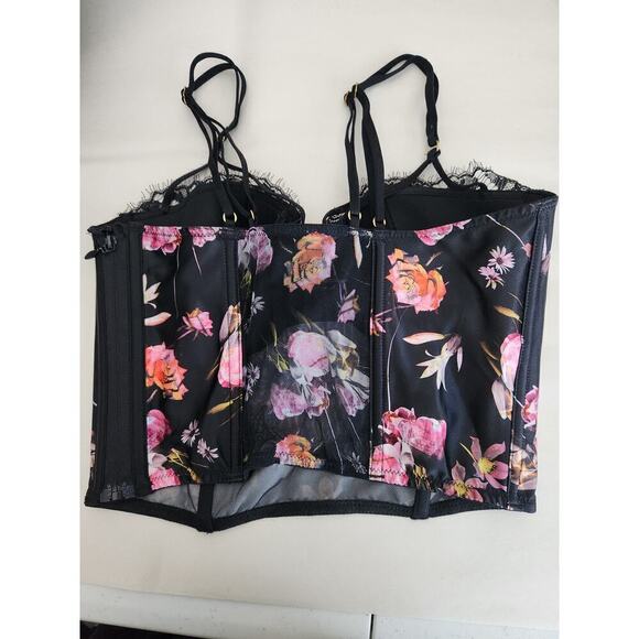 Victoria's Secret Very Sexy Corset Top 32D Dark Floral Fairygoth Grunge NWT - Picture 4 of 8